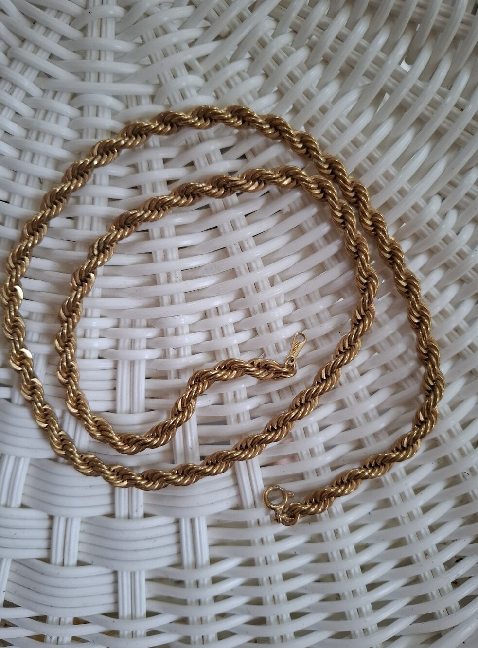 Vintage Monet Gold Rope Chain Necklace 24 Inch